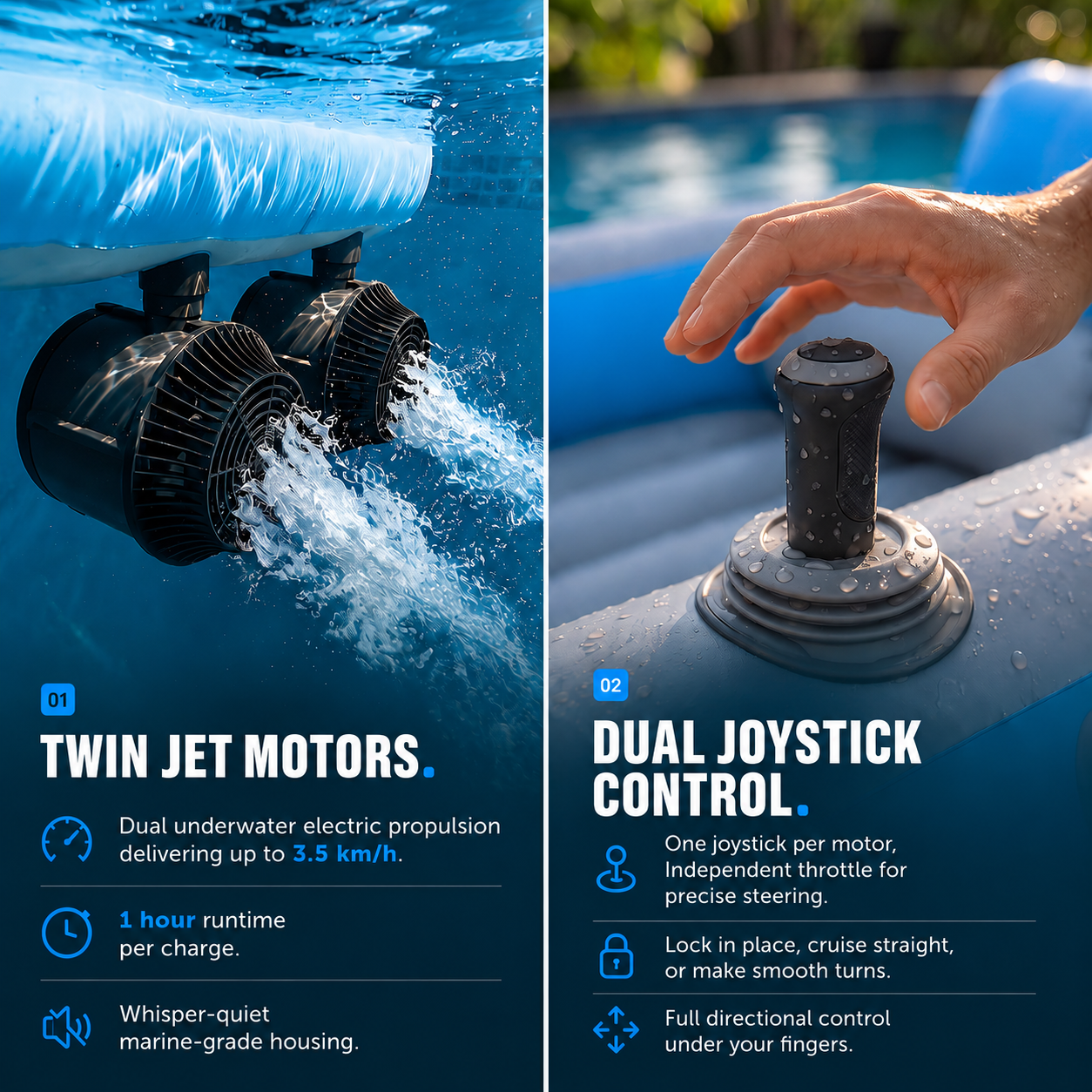 PoolBoat™ Lounger - Instant Swap Battery