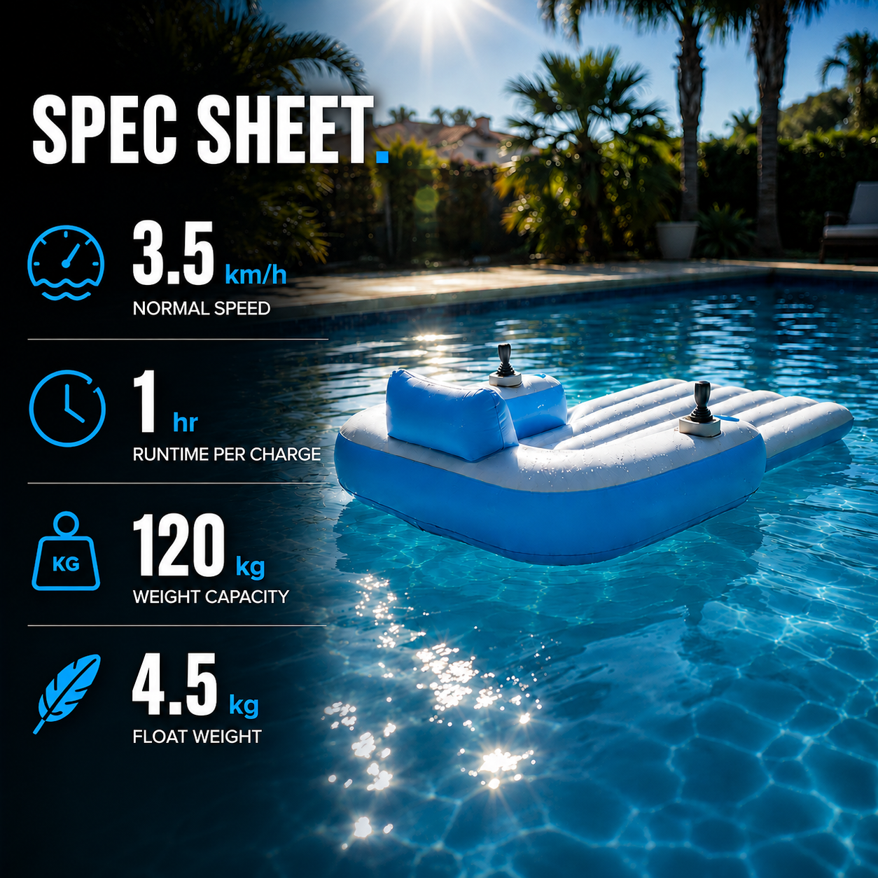 PoolBoat™ Lounger - Instant Swap Battery